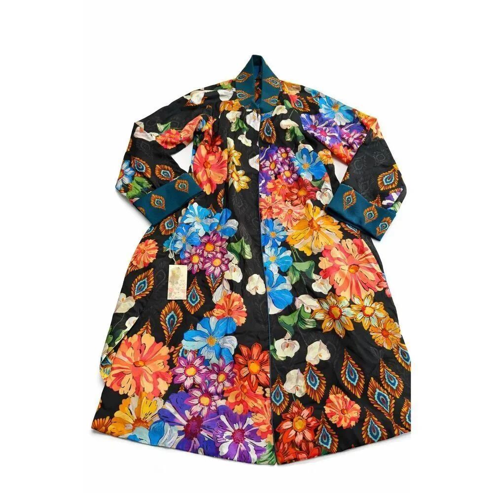 NWT Johnny Was Reversible Harmony Zaria Hippie Boho Long Kimono Size Small New
